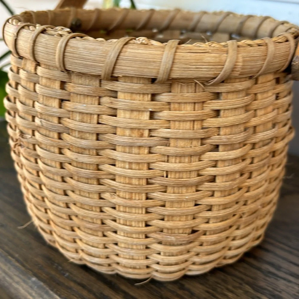 Handwoven Natural Wicker Basket with Handle
